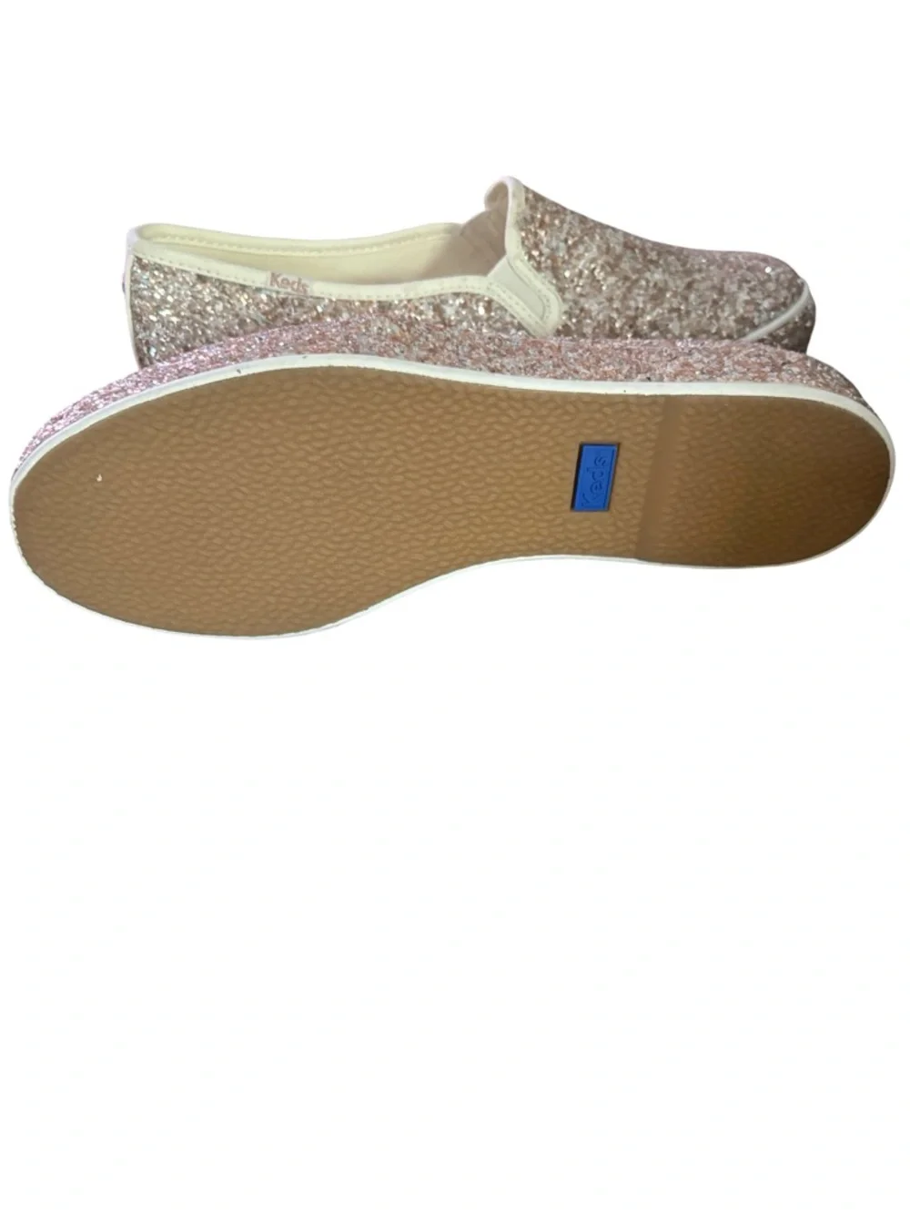 kate spade Glitter Slip-On Sneakers in Rose Gold